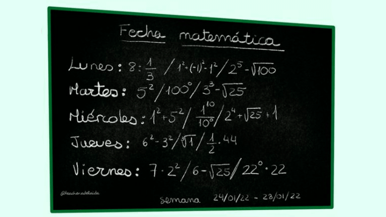 Fechas matemáticas para cada día de la semana creadas por una maestra ...