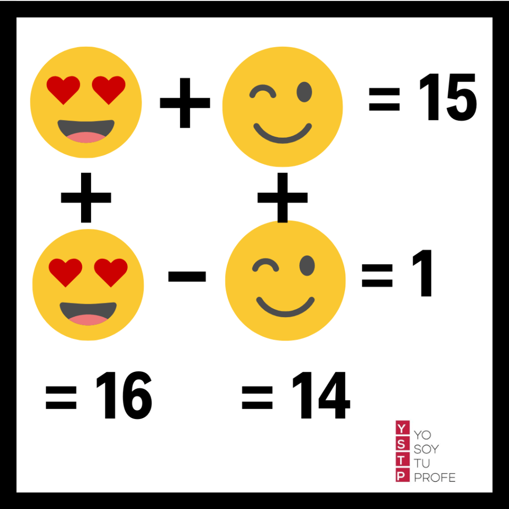 retos matemáticos con emojis