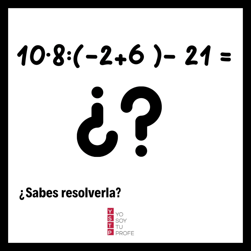 operación con paréntesis y números enteros