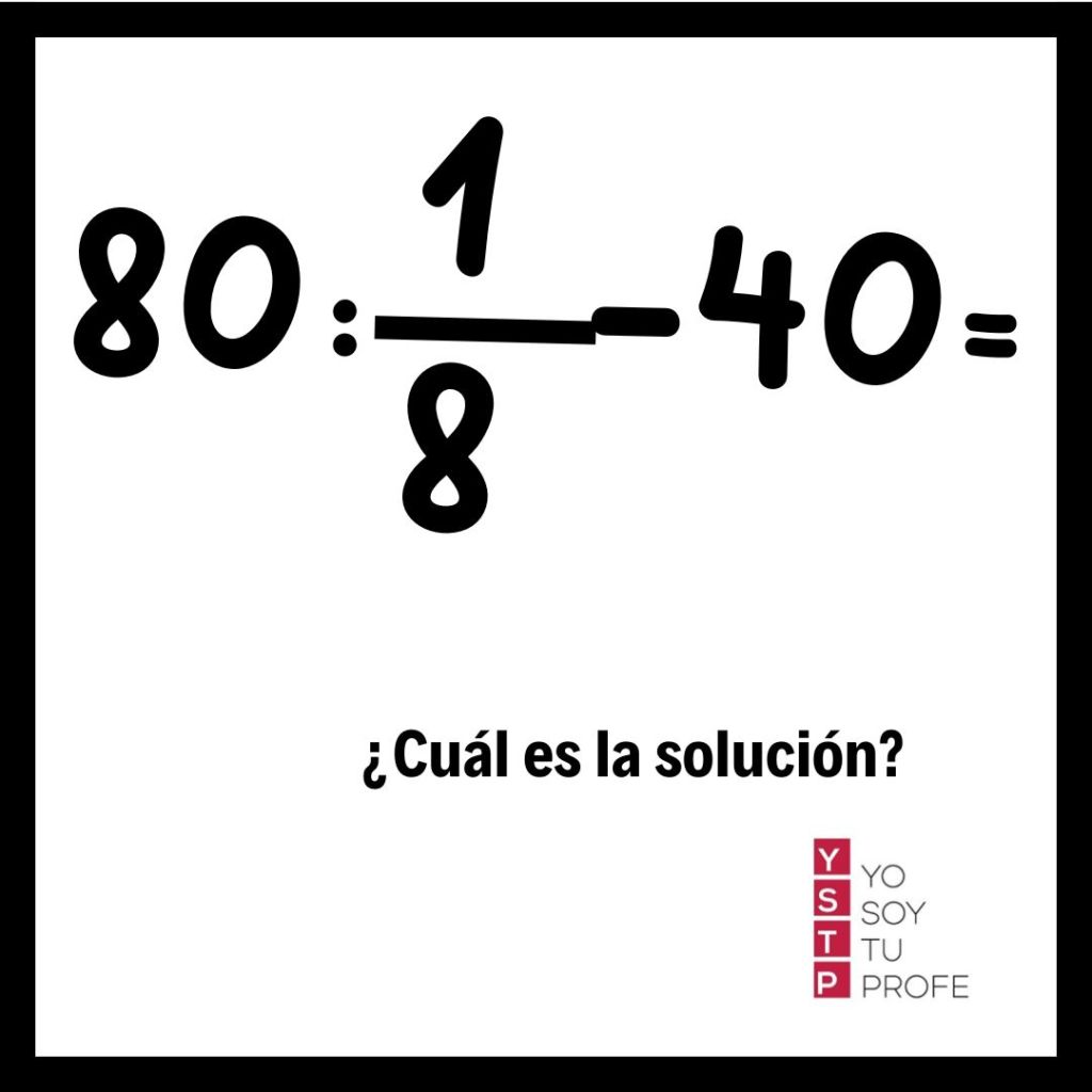 operación con división